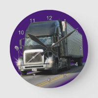 Schwere Transport-Schwarz-Fracht-LKW-Kunst-Wanduhr