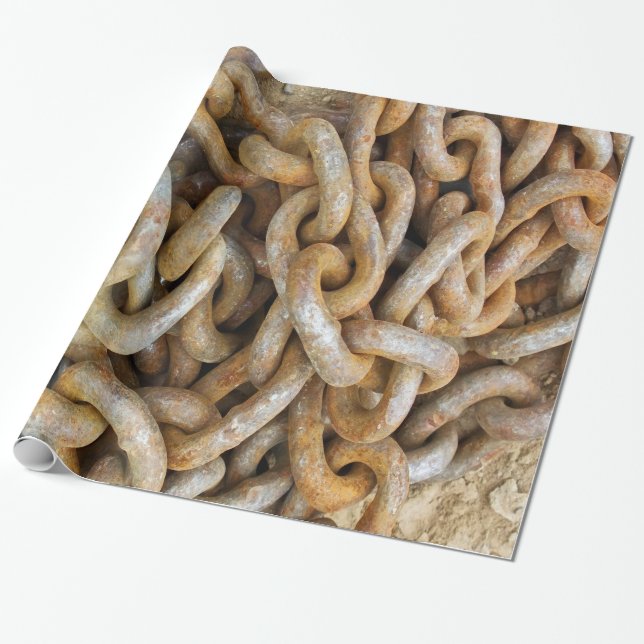 Schwere verrostete Metallkette Geschenkpapier (Ungerollt)