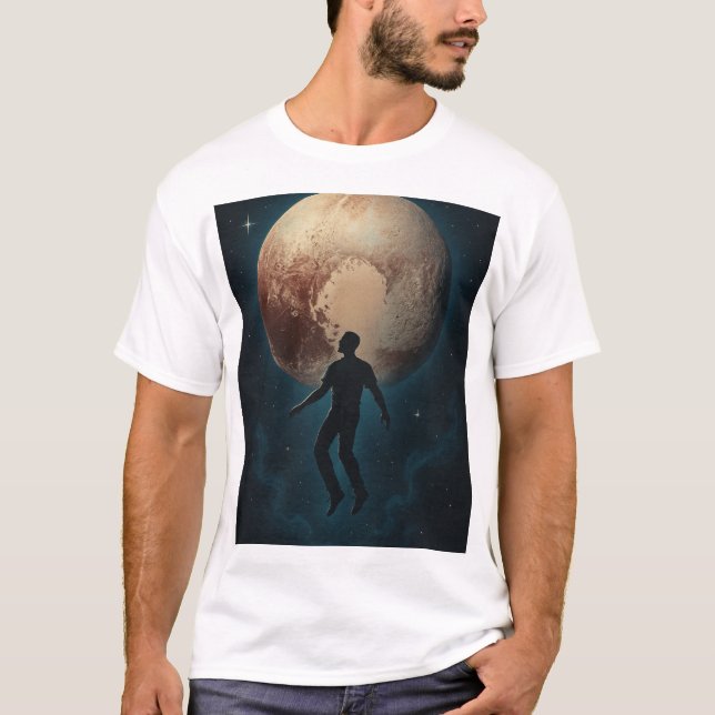 Schwerelos über Pluto T-Shirt (Vorderseite)
