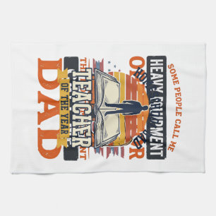 Schwerer-Ausrüstungs-Bediener-Vater Vintage-Shirt- Geschirrtuch