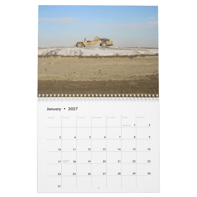 Schwerer Ausrüstungs-Kalender Kalender (Jan 2027)
