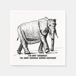 Schwerer Kreuzschraffur-Elefant Serviette