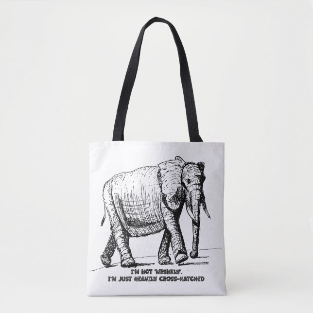 Schwerer Kreuzschraffur-Elefant Tasche (Vorderseite)