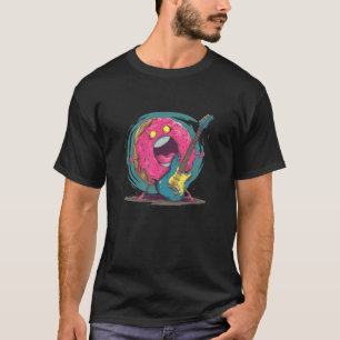 Schwerer Rock-Donut-Kostüm mit Gitarre für Snacks T-Shirt