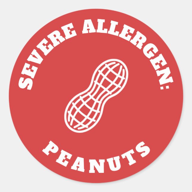 Schweres Erdnussallergie-Warnaufkleber Medizinisch Runder Aufkleber (Vorderseite)