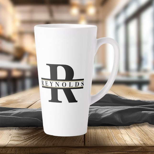 Schweres feines Monogramm und Name Schwarz/Gold-ID Milchtasse (Von Creator hochgeladen)