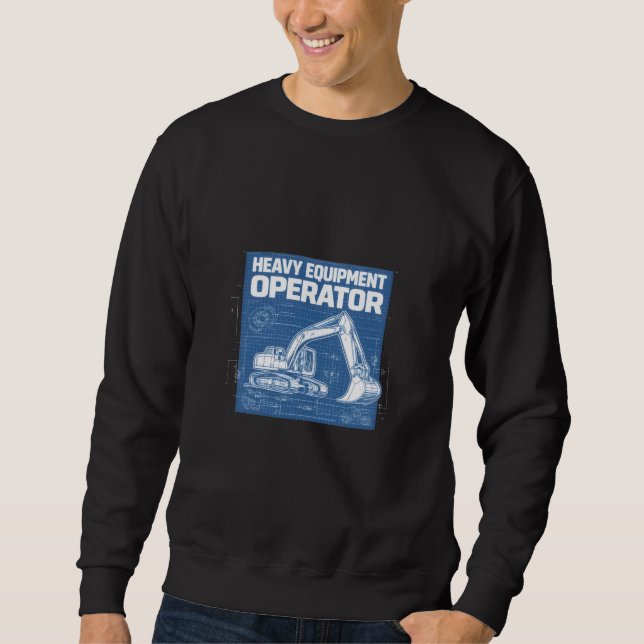 Schweres-Gerät-Führer-Blueprint Sweatshirt (Vorderseite)