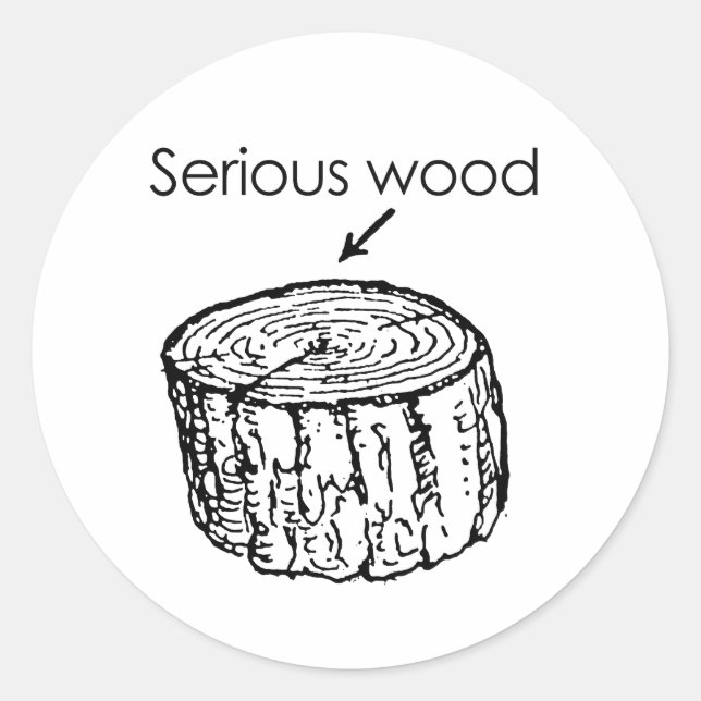 SCHWERES HOLZ RUNDER AUFKLEBER (Vorderseite)