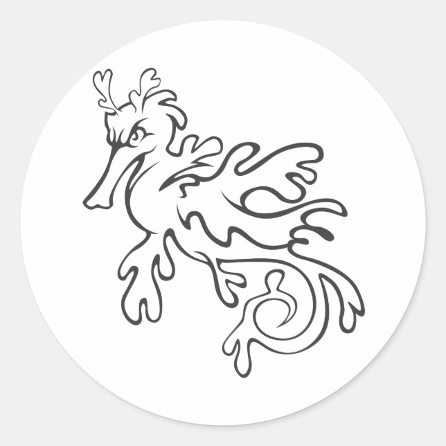 Schweres Leafy und Weedy Sea Dragon Runder Aufkleber (Vorderseite)