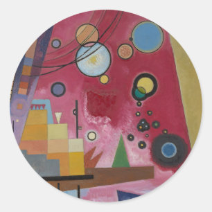 Schweres Rot von Wassily Kandinsky Runder Aufkleber
