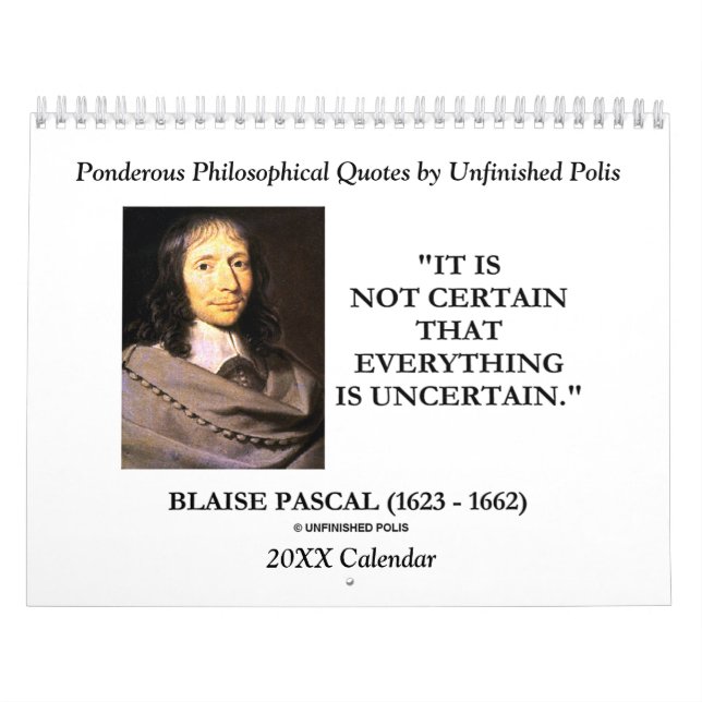 Schwerfällige philosophische Zitate durch Kalender (Titelbild)