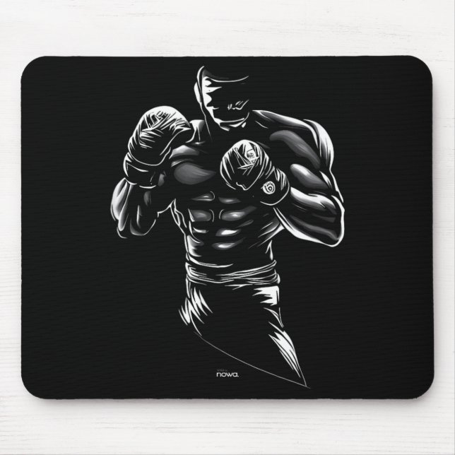 SCHWERGEWICHT BOXEN FÄUSTE HOCH MOUSEPAD (Vorne)