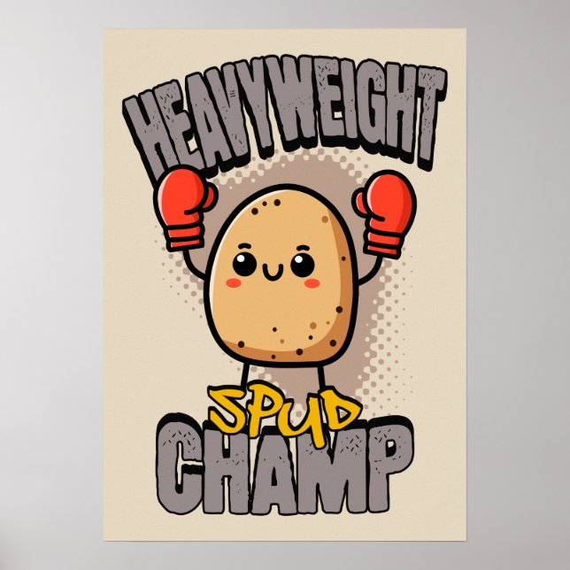 Schwergewichts-Kampf-Spud-Champ-Boxen-Kartoffel Poster (Vorne)
