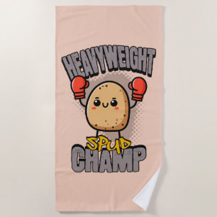 Schwergewichts-Kampf-Spud-Champ-Boxen-Kartoffel Strandtuch