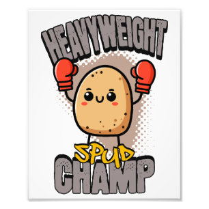 Schwergewichts-Kartoffel-Champ-Boxen-Kartoffel Fotodruck