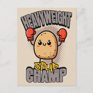 Schwergewichts-Spud-Champ-Boxen-Kartoffel Postkarte