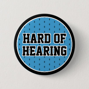 Schwerhörig Blau Schwarze Sportliche Universitäts- Button
