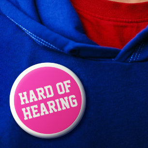 Schwerhörig Pink Sportlich Minimalistisch Taubheit Button