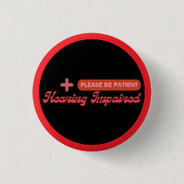 Schwerhörigkeit, elegantes Design - Schwarz und Ro Button