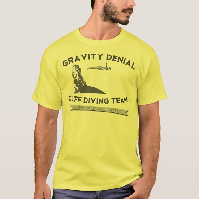 Schwerkraft-Ablehnungs-Klippen-Tauchteam T-Shirt (Vorderseite)