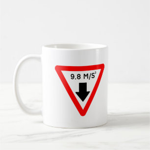 Schwerkraft.  Es ist das Gesetz Kaffeetasse