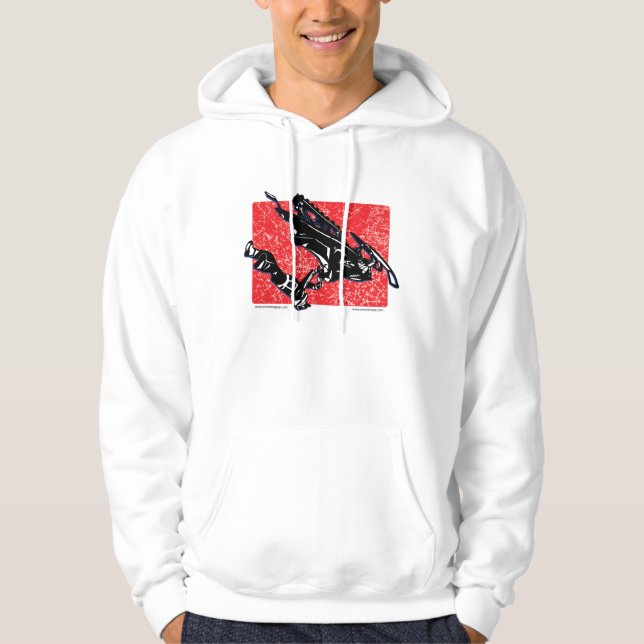 Schwerkraft-SCHLITTEN-IN-ROT Hoodie (Vorderseite)