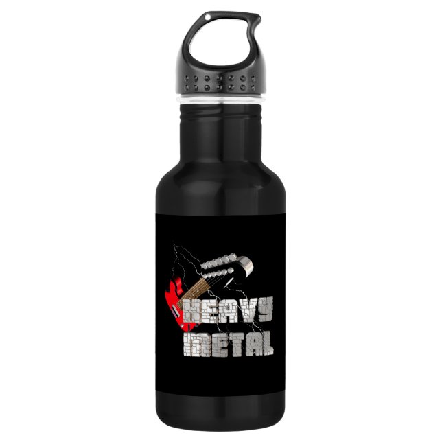 Schwermetall Edelstahlflasche (Vorderseite)