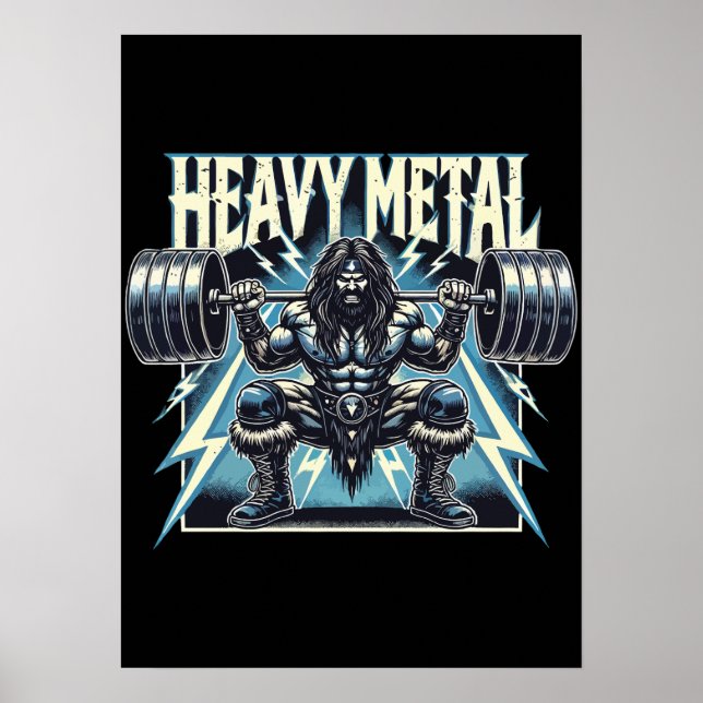 Schwermetall - Funny Lifting Gym Workout Fitness Poster (Vorne)