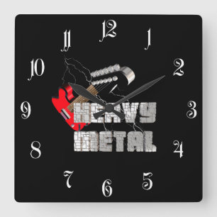 Schwermetall Quadratische Wanduhr