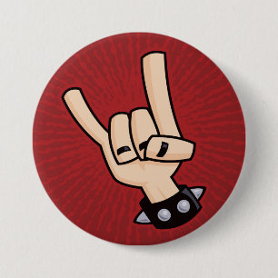 Schwermetall-Teufelshorne Button