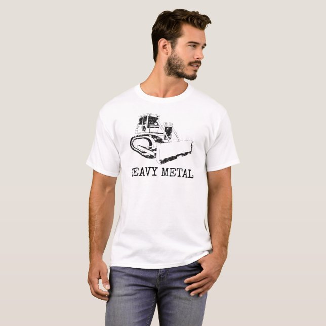 Schwermetallbulldozer-lustiger niedlicher T-Shirt (Vorne ganz)