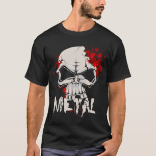 Schwermetallschädel mit Tropfen des Bluts T-Shirt