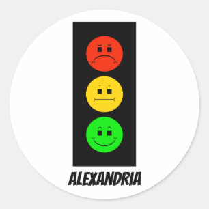 Schwermütiger Stoplight kundengerecht mit Namen Runder Aufkleber
