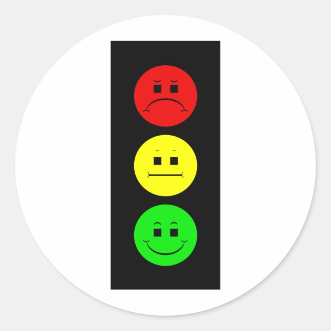 Schwermütiger Stoplight Runder Aufkleber (Vorderseite)