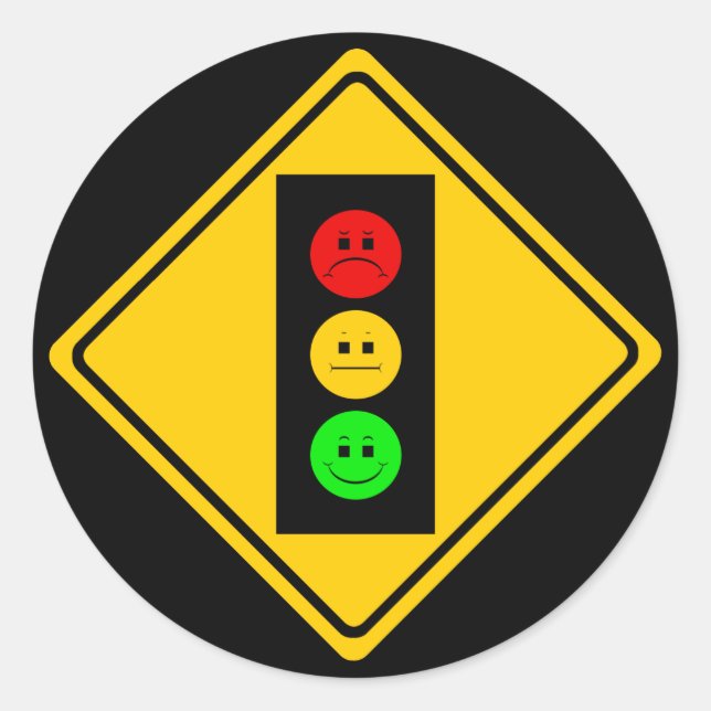Schwermütiger Stoplight voran Runder Aufkleber (Vorderseite)