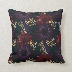 Schwermütiges Blumen-, Gold Pinecone u. geziertes Kissen