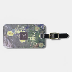 Schwermütiges Blumenmonogramm doppelseitig Gepäckanhänger