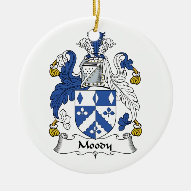 Schwermütiges Familienwappen Keramik Ornament (Vorne)