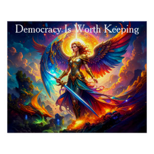 Schwert der Freiheit Demokratie ist es wert, bewah Poster