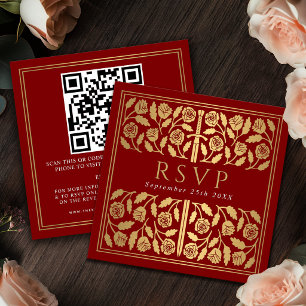 Schwert-Hochzeits-RSVP-QR-Code 'Royal Wedding Scar Begleitkarte