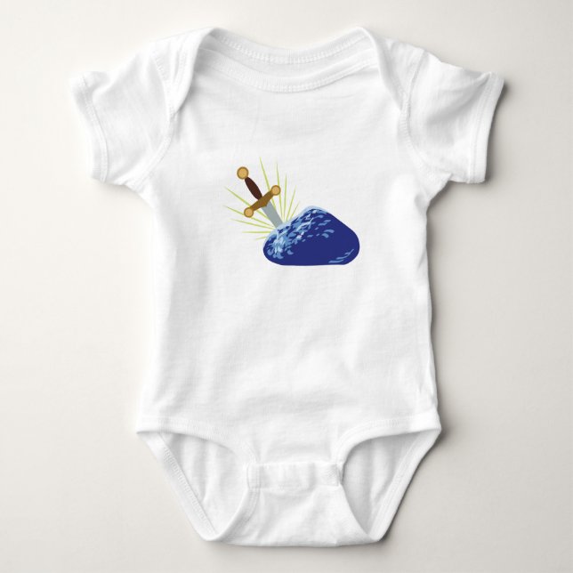 Schwert in Stein Baby Strampler (Vorderseite)