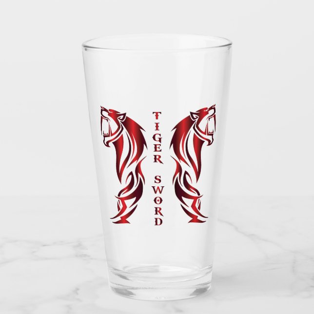 Schwert-Tiger-Getränkeglas Glas (Vorderseite)