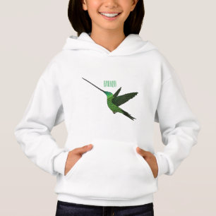 Schwertbillige Darstellung des Kolibris-Cartoon Hoodie