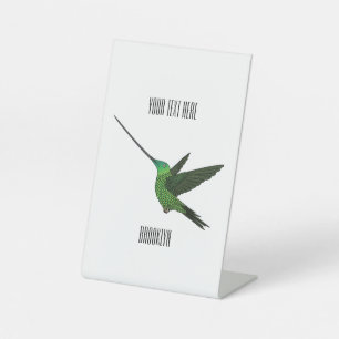 Schwertbillige Darstellung des Kolibris-Cartoon Sockelschild