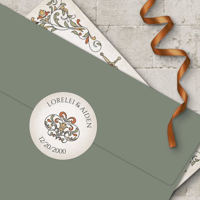 Schwerter Gamer Fantasy Wedding Runder Aufkleber (Von Creator hochgeladen)