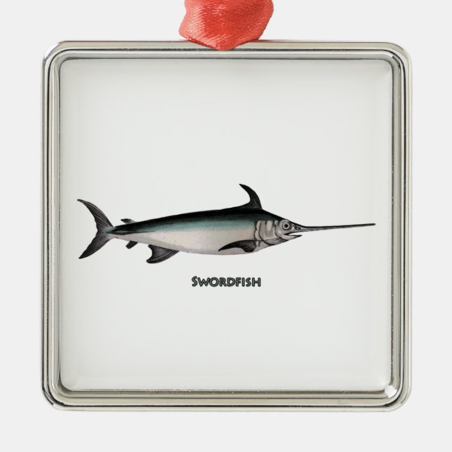 Schwertfisch-Logo Ornament Aus Metall (Vorne)