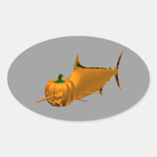 Schwertfisch Ovaler Aufkleber