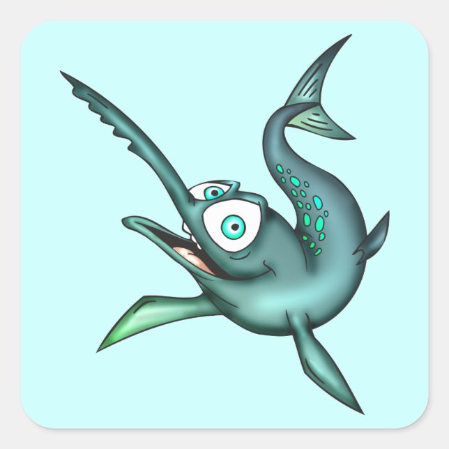 Schwertfisch Quadratischer Aufkleber (Vorderseite)