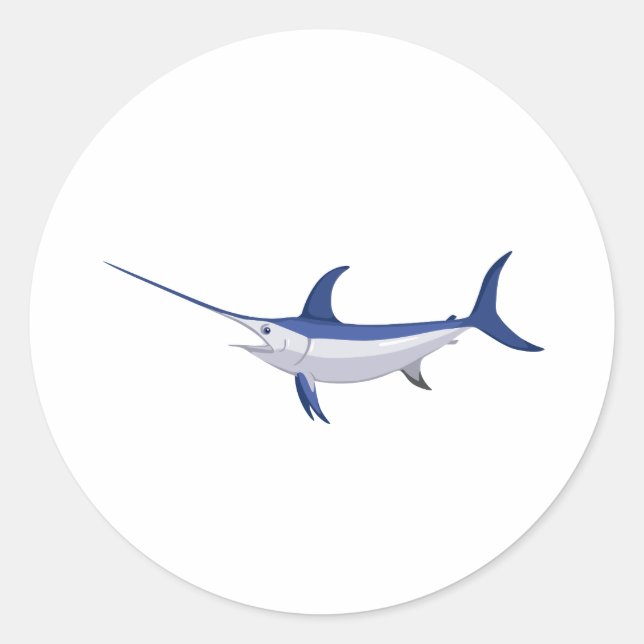 Schwertfisch Runder Aufkleber (Vorderseite)
