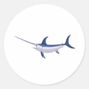 Schwertfisch Runder Aufkleber